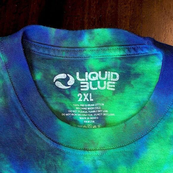 Grateful Dead Blue Green Tie Dye Dancing Bears Short Sleeve T-Shirt - Picture 3 of 9